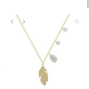Meira T Signature Diamond and 14 K Gold Leaf Necklace - 16”